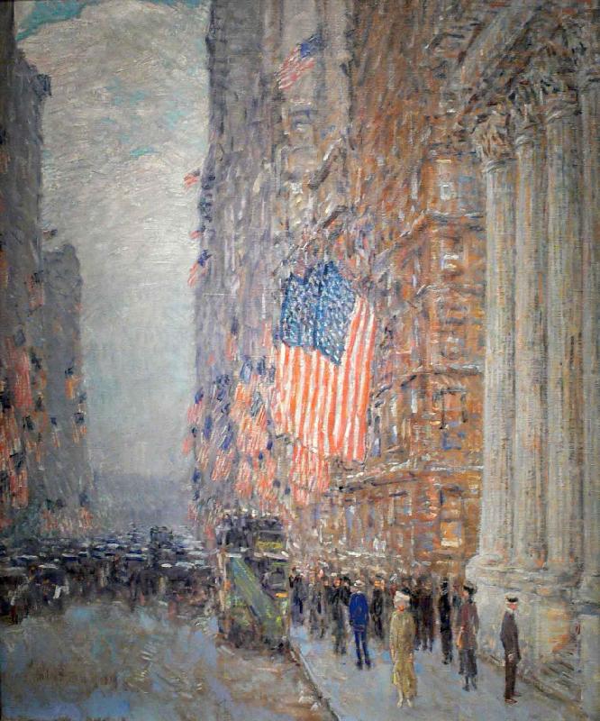 Childe Hassam Flags on the Waldorf China oil painting art